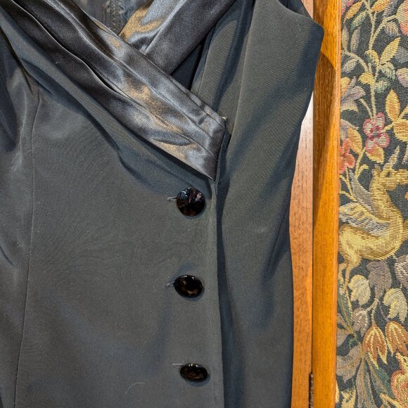Vintage vest or dress Black Large collar, black button Size Medium - Picture 5 of 9